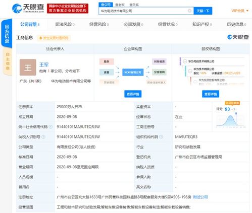 华为跨界进军智能车载领域，新公司聚焦电动技术与智能设备制造